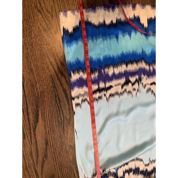 Kensie Womens Dress Silk Blue Black Abstract Print Sleeveless Mini Sheath Small - Picture 7 of 7